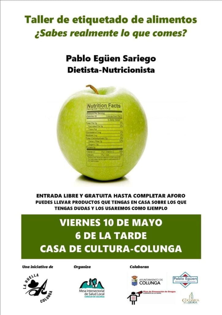 cartel taller etiquetado alimentos colunga