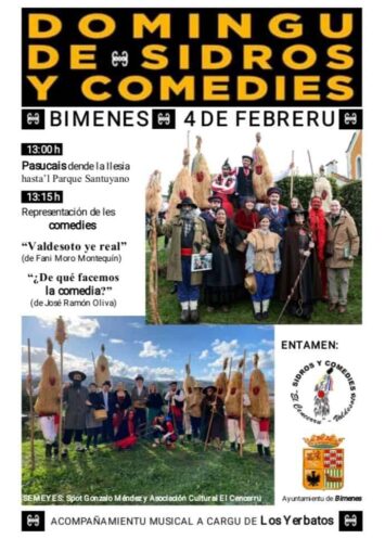 Domingu de sidros y comedies Bimenes febreru 2024 Domingu de sidros y comedies Bimenes febreru 2024