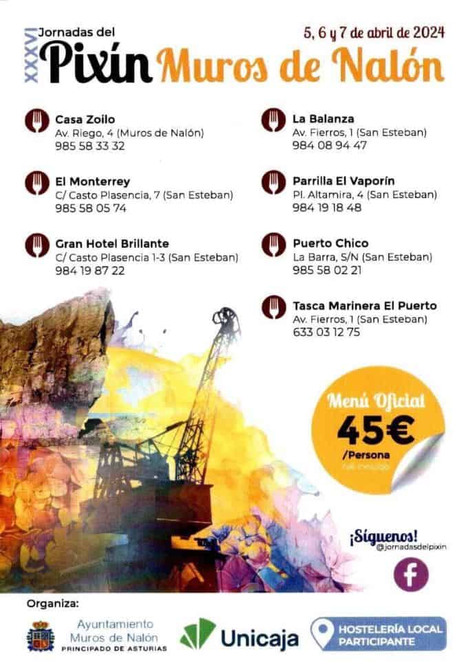Restaurantes Jornadas gastronomicas del Pixin Muros de Nalon 2024 1