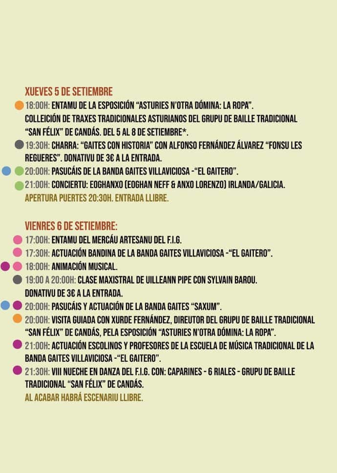 Programa Festival Internacional de Gaita Villaviciosa 2024